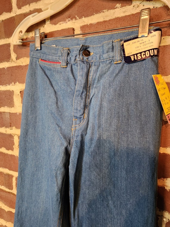 70s deadstock jeans, ladies, teen, size 5 Long, 2… - image 4