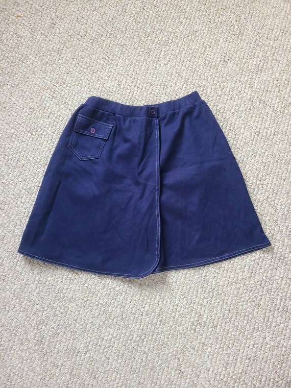 Vintage 70 skort, shorts skirt combo, navy and whi