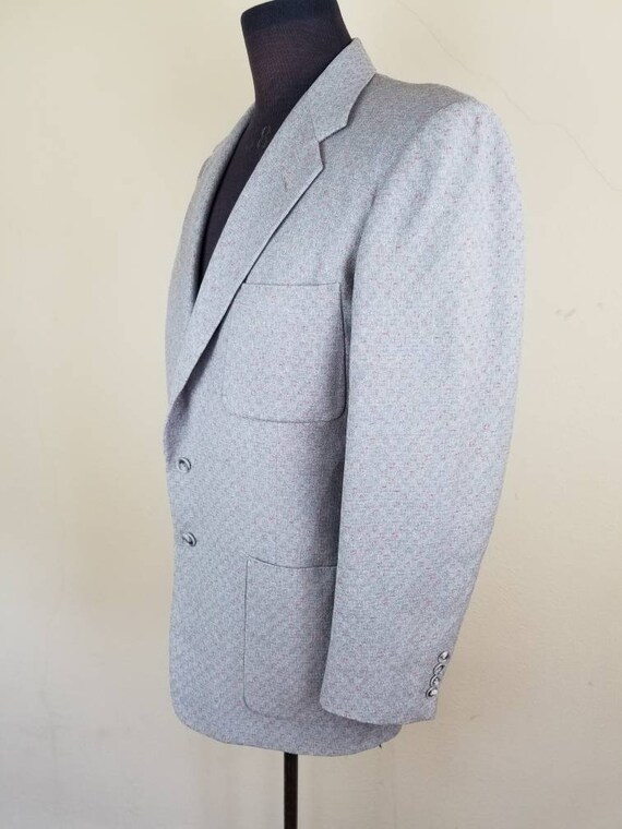 50s blazer, mens sportcoat, grey with red flecks,… - image 3