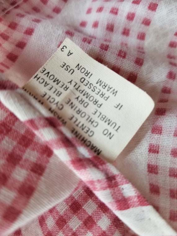 70s mens short sleeved shirt, pink check 15 - image 6