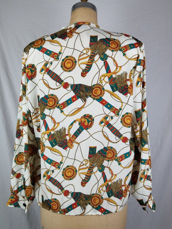 80s Italian style blouse 44 cream - image 5