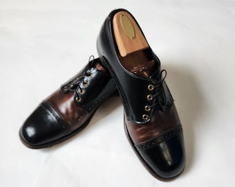 Cole Haan Men\'s Saddle‎ Shoes Black Brown Leather Lace Up Oxford Dress Size 13 M Cole Haan Colton Saddle Shoes Mens 9.5 Black Leather Lace Up  main image 4