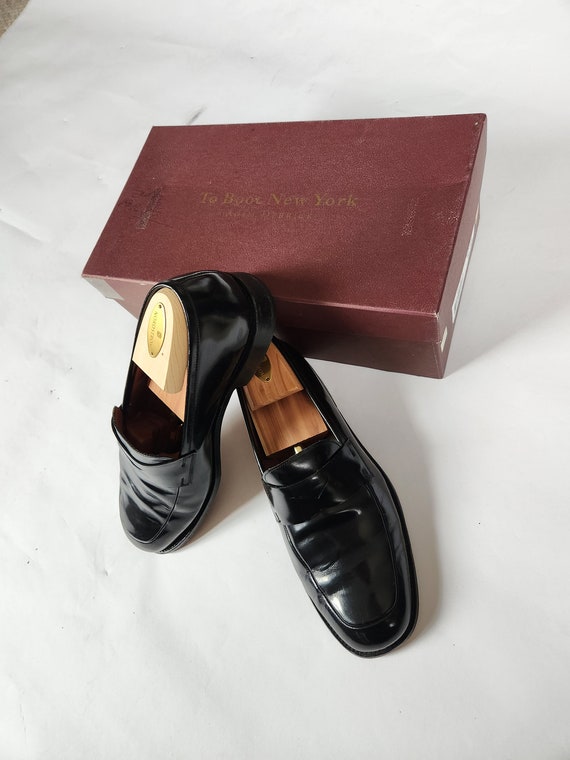 9 penny loafers, mens, leather loafers, black, To Boot New York in original box
