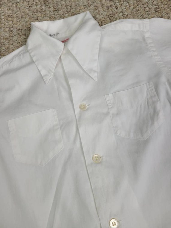 30s 40s boys white shirt, short sleeved, button u… - image 4