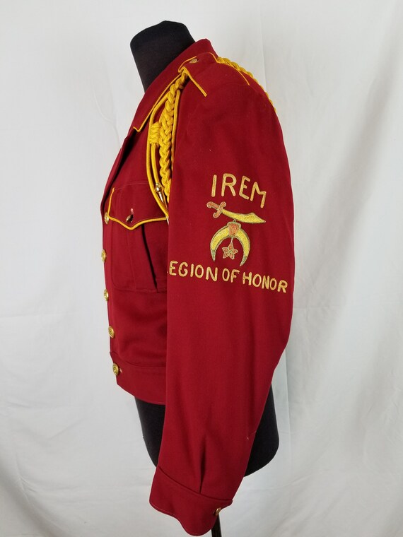 Vintage Irem Shrine Legion of Honor burgundy jack… - image 4