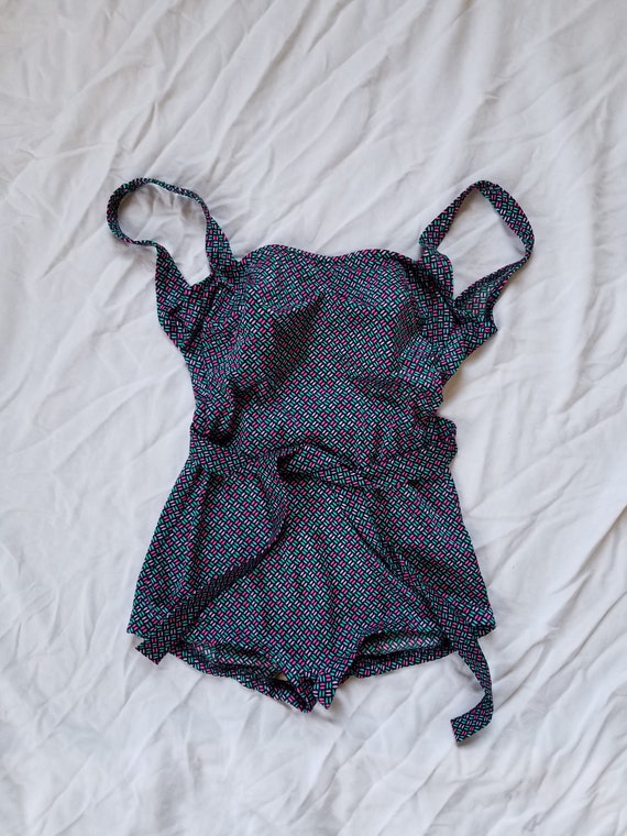 Vintage 60s bathing suit ladies 10 belted