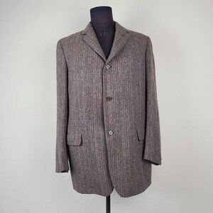Vintage 40L tweed blazer, mens sportcoat,  brown wool, Saks Fifth Avenue