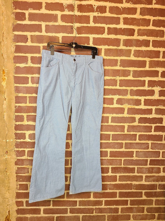 70s corduroy pants, light blue, Levi's Strauss, 3… - image 1