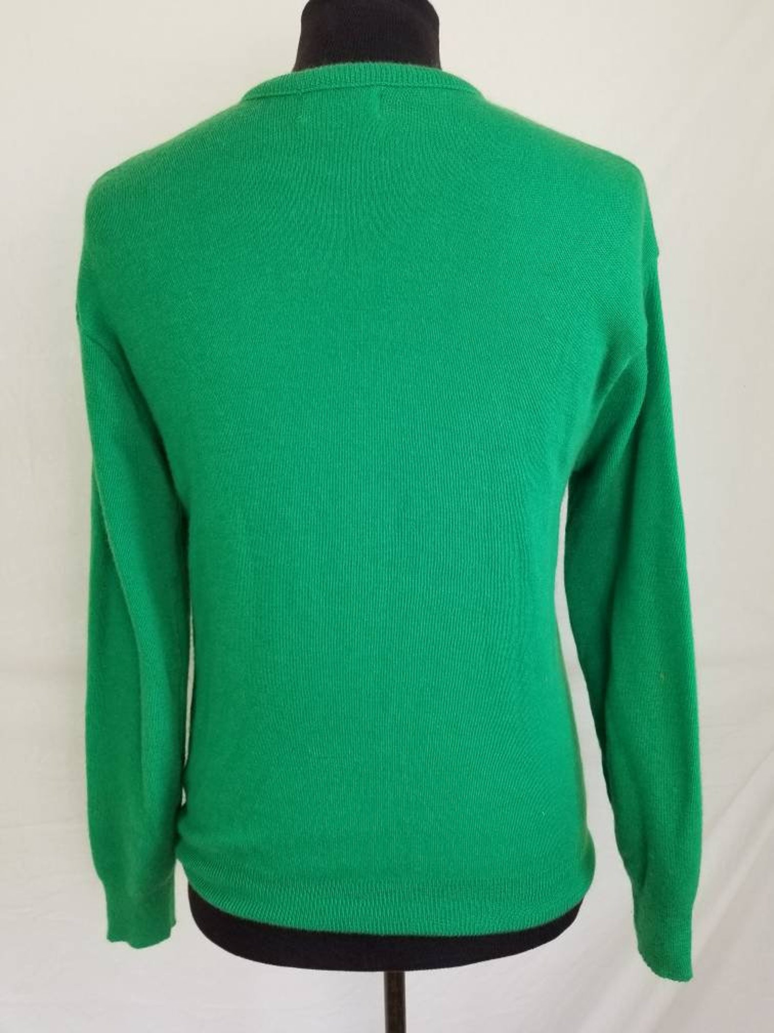 60s Garan kelly green v neck mens sweater medium 44 | Etsy
