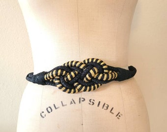 Vintage Nina Ricci Tassel Cord Belt: 80s Woven Passementerie  display picture 1