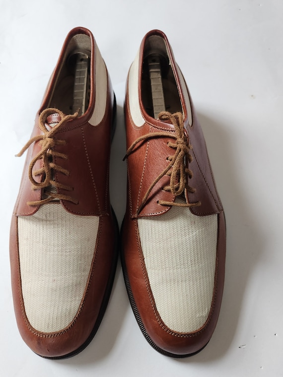 8 1/2 mens two tone oxford shoes, vintage oxfords… - image 2