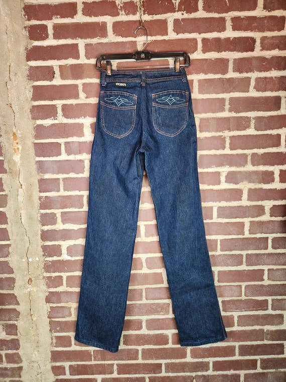 70s 7 long Viceroy jeans, deadstock, high waisted… - image 1