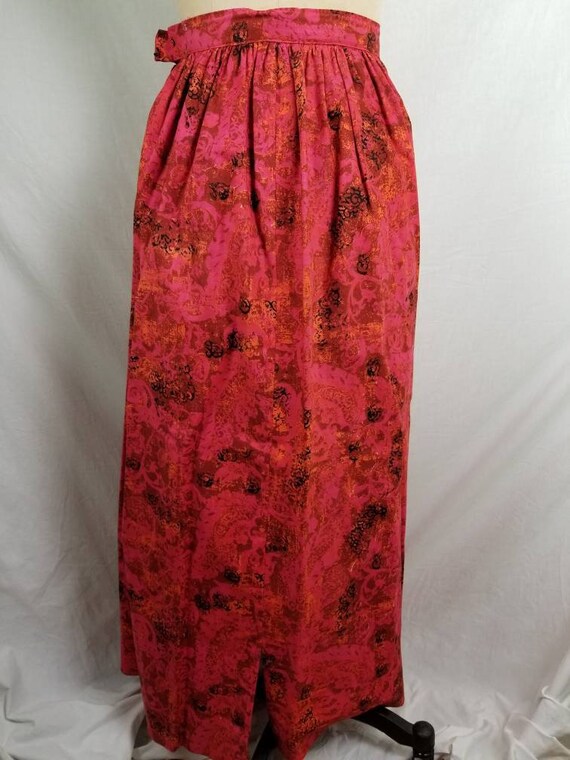 60s long skirt, pink red orange, handmade - image 4