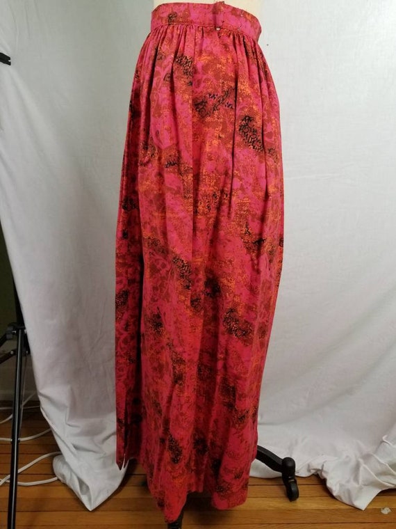 60s long skirt, pink red orange, handmade - image 3