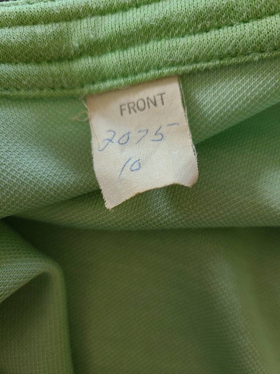 60s 70s Leslie Fay lime green casual suit size 10 - image 10