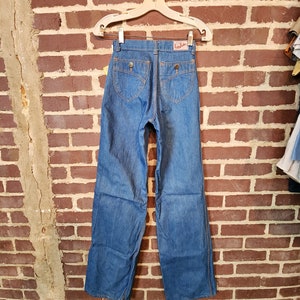 70s deadstock bellbottom jeans, ladies  teen, size 3 Long, 25x35, Landlubber, denim, bellbottoms, new old stock, flare hem