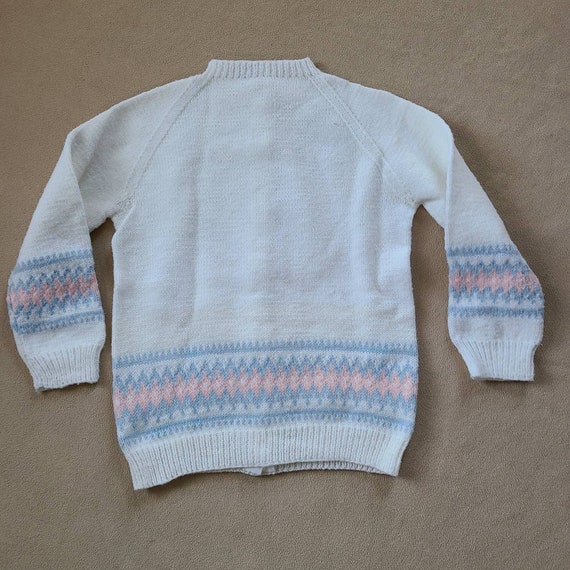 Handmade girls sweater, hand knit  hand crocheted… - image 2
