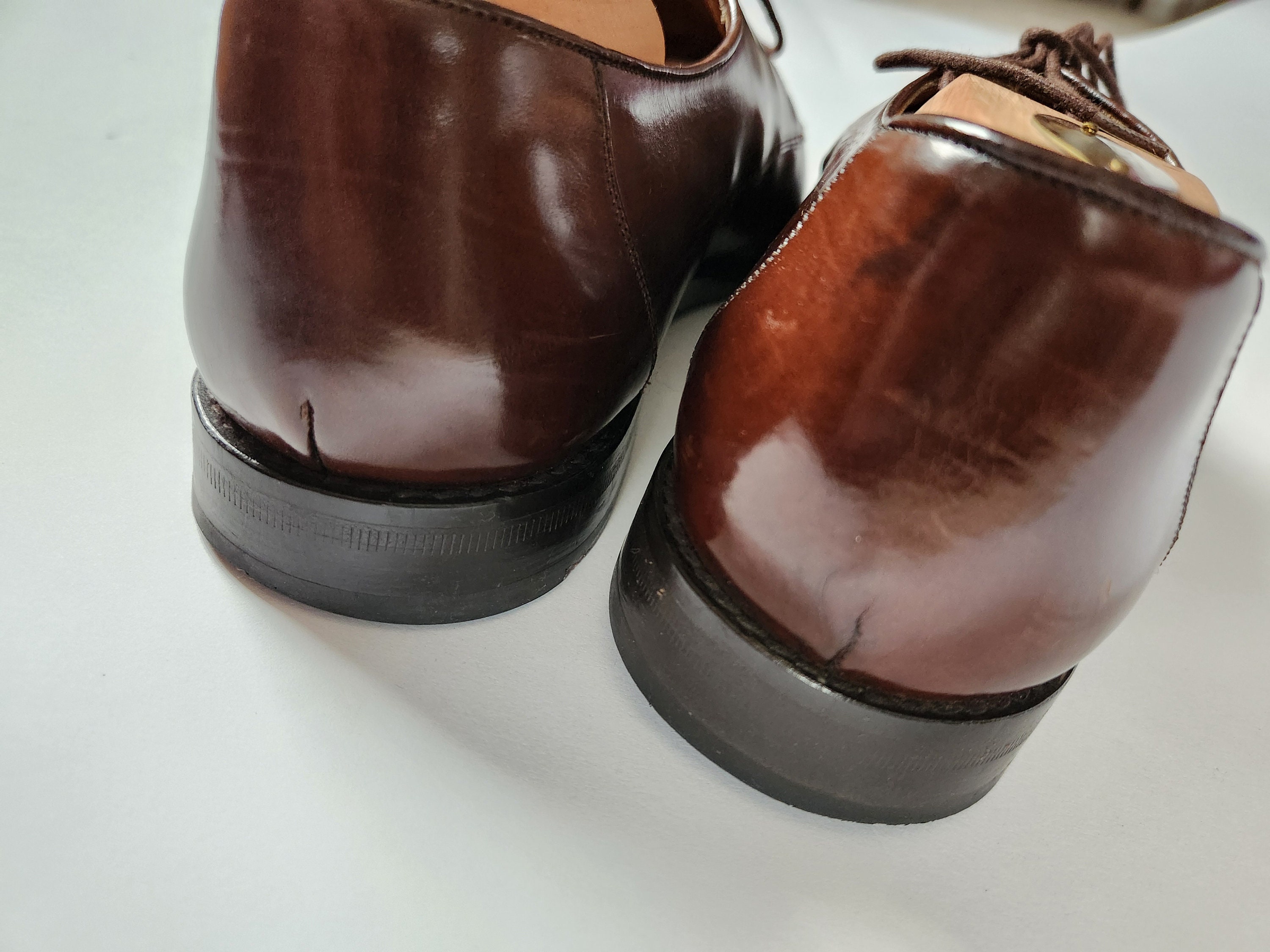 9 Mezlan oxfords, 90s era, brown leather, original box and shoe bags 9 Oxfords, Mens, Leather Shoes, Brown, Mezlan, in Original  main image 2