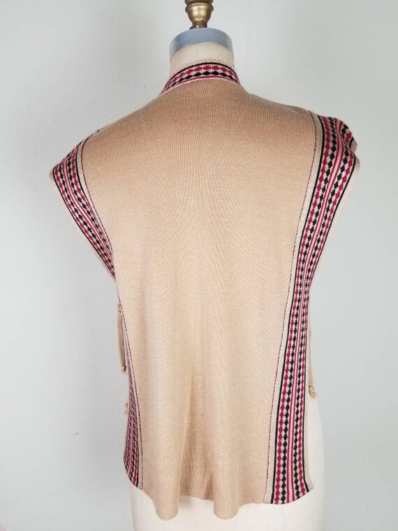 70s hippie vest, tie sides, acrylic Gem