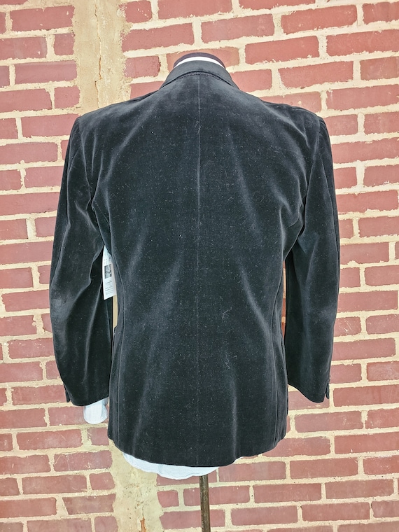 60s velvet blazer, black velvet, double breasted,… - image 5