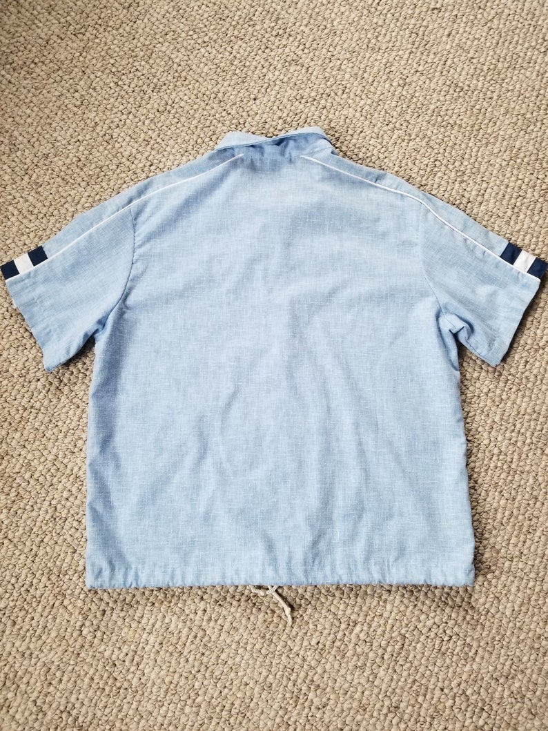 50s-60s mens swim top cover large shirt zip front