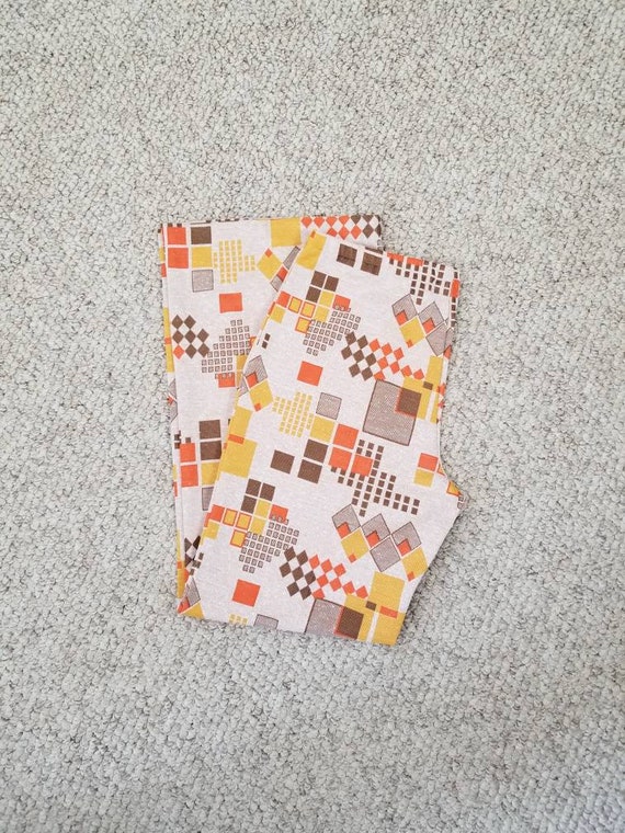 60s pants, polyester knit, ladies geometric, mod