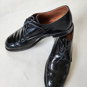 Vintage oxford shoes, size 9 oxfords, mens, leather tie shoes, black, To Boot New York in original box, gorgeous shoes made in Italy