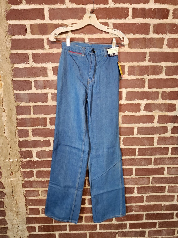 70s deadstock jeans, ladies, teen, size 5 Long, 2… - image 2