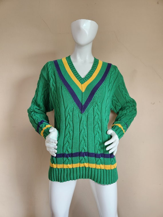 80s GAP sweater, iconic 80s look, kelly green, yel