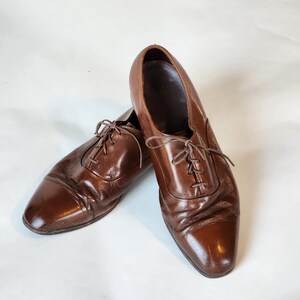 10 1/2 brown oxfords, mens, leather shoes, brown, vintage oxfords, lace up shoes, Bostonian