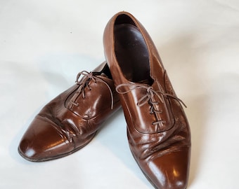 GBX Chunky Oxford Billard Shoes Mens 9 Brown Leather Lace  display picture 2