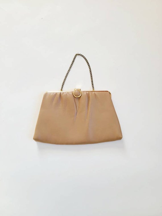 60s tan purse handbag