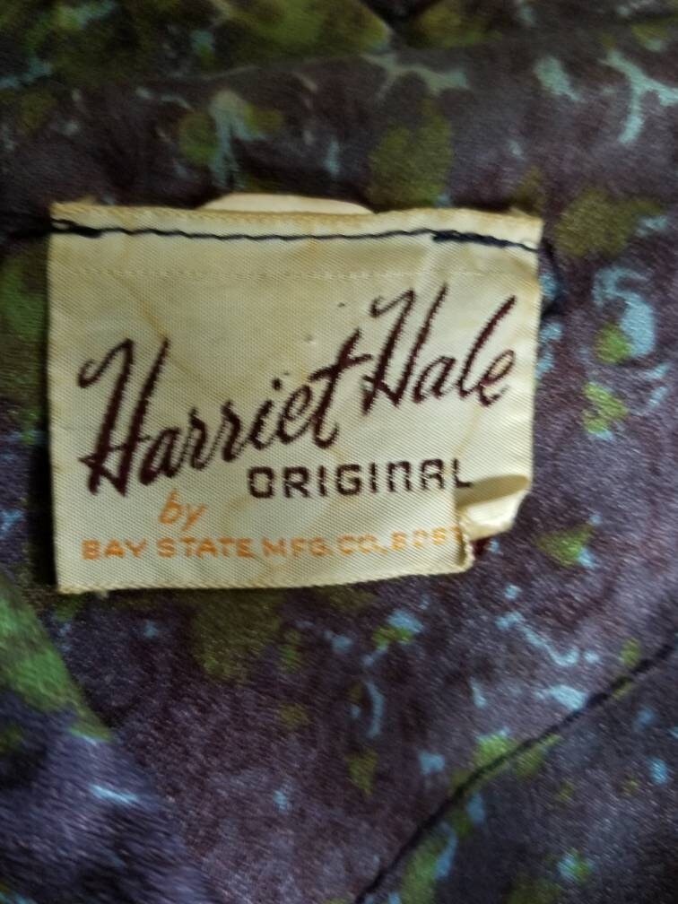 40s-50s Vintage Blazer, Suit Coat, Buttons, Purple Floral Harriet Hale ...