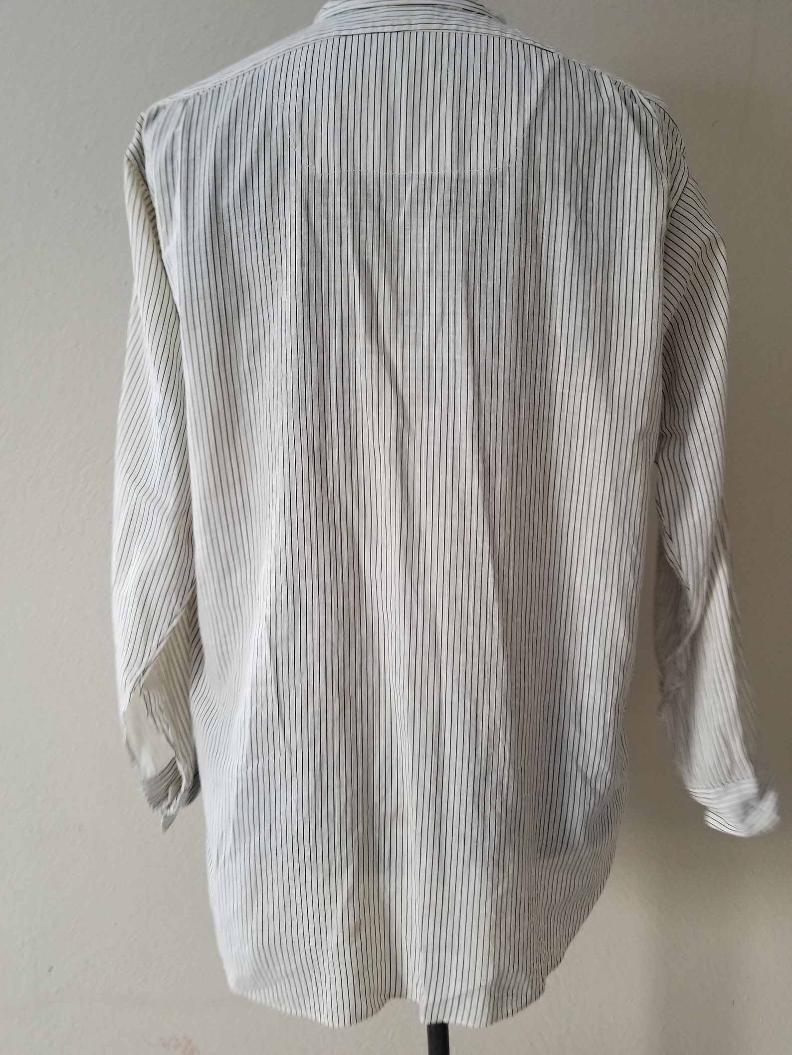 Antique Mens Collarless Shirt Victorian 16 X 33 Striped - Etsy