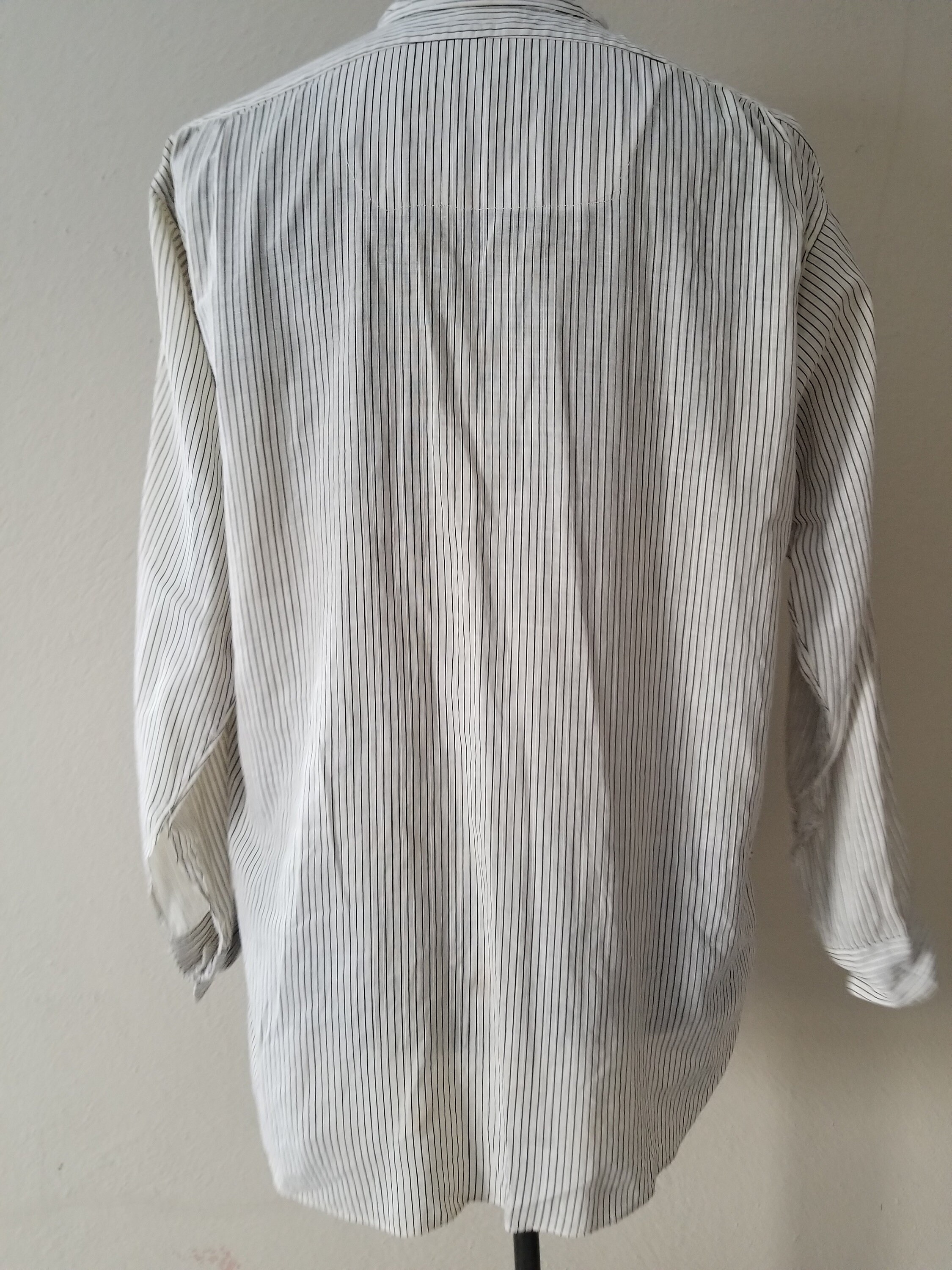 Antique Mens Collarless Shirt Victorian 16 X 33 Striped - Etsy UK