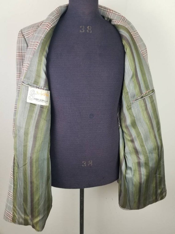 XXL 56R plaid sportcoat, vintage plaid blazer, pl… - image 5