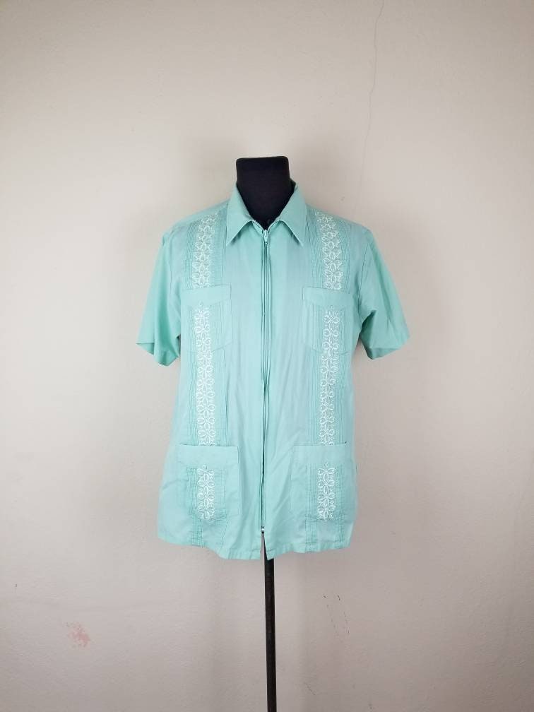Guayabera verde online menta