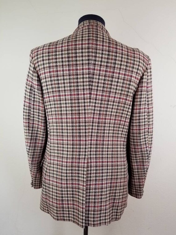 50s 60s tweed sportcoat, mens wool blazer, leathe… - image 3