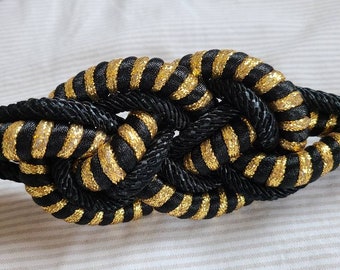80s Rope Belt, Gold Black Twisted - Etsy display picture 1