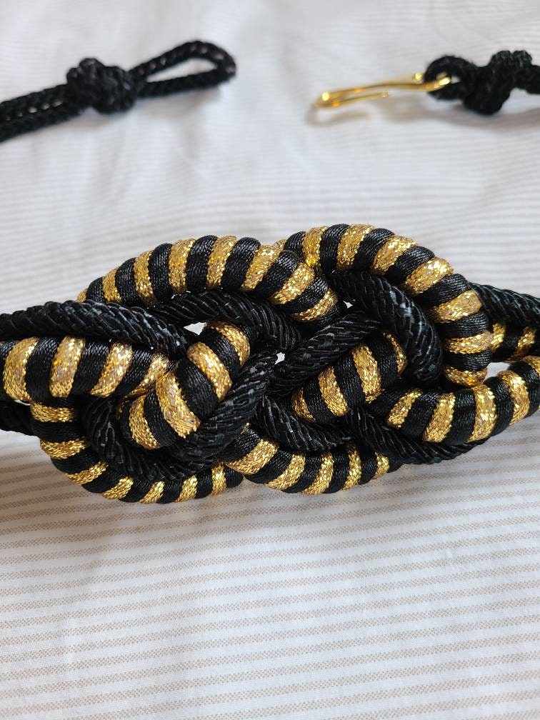 Vintage Black & Gold Medallion 80\'s Rope Twisted Belt Size Large il_fullxfull.3868640773_a3st.jpg main image 3