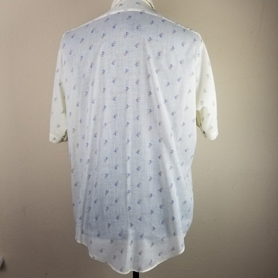 70s mens duck short sleeved shirt, lightweight - image 5