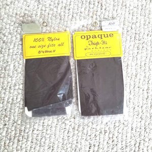 Vintage nylons, thigh high, new, hot chocolate, seamless, 2 packages