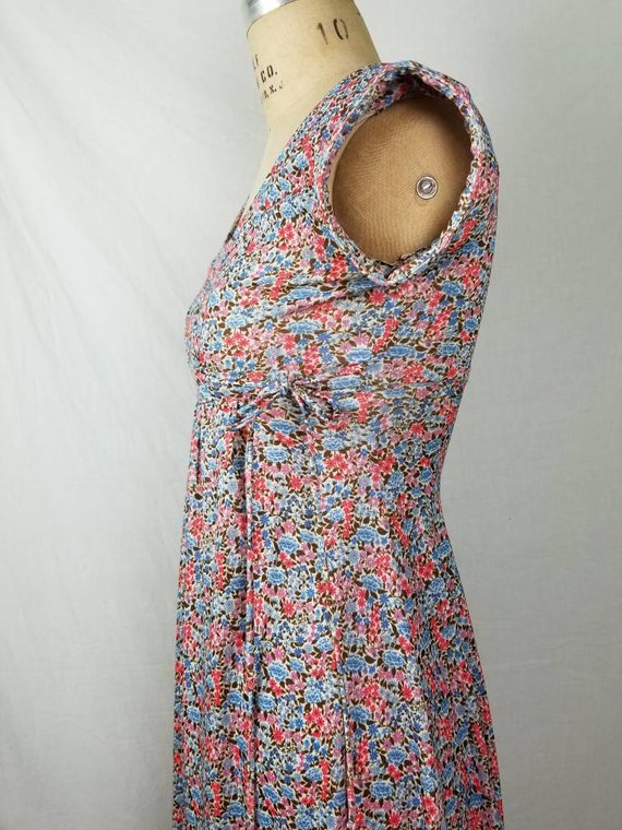 60s-70s boho dress, knit, hippie prairie, stretch… - image 2