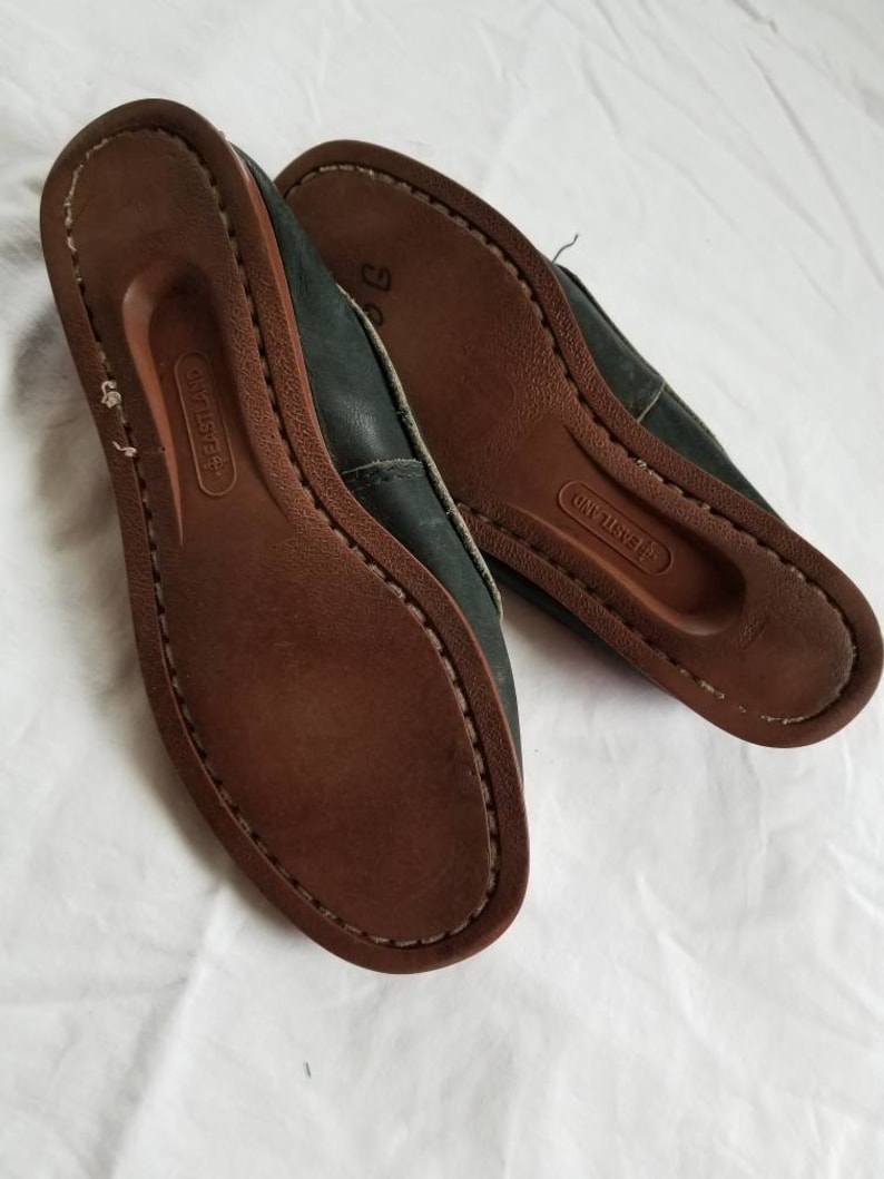 80s Eastland 8 1/2 boat deck shoes navy blue leather womens Etsy
