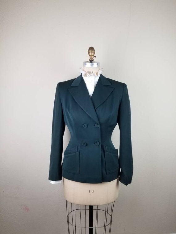 40s green blazer, ladies sportcoat, 40