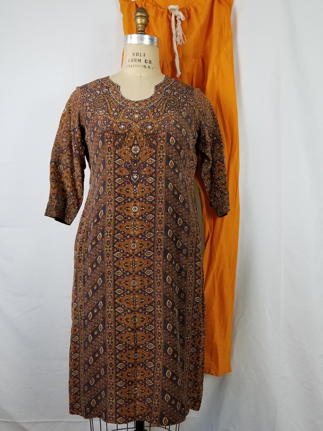 Vintage Sari Set Saree Gold and Purple With Rhinestones - Etsy