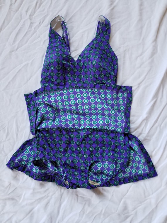 Vintage 60s bathing suit ladies 12 34B purple - image 4