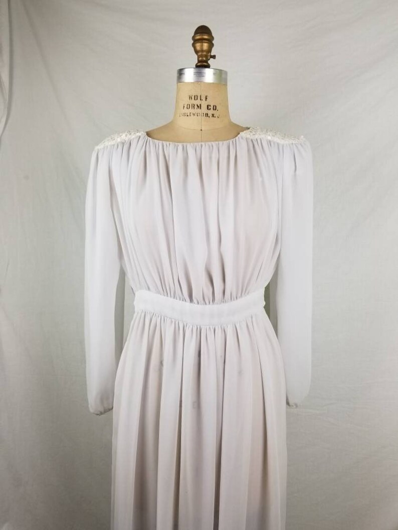 Vintage angel dress floor length sheer white chiffon