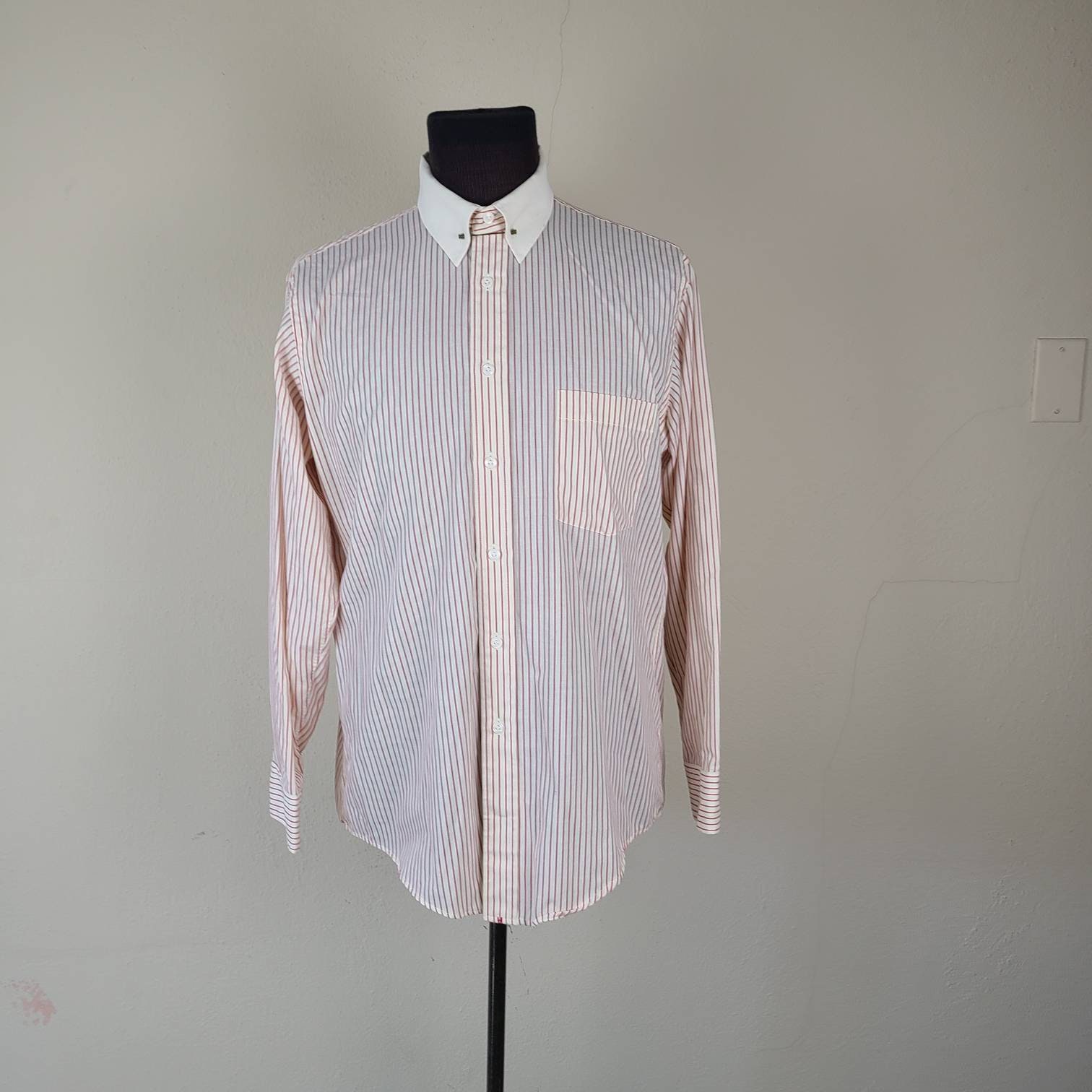 Pink Cotton Poplin Collar Extender - for Shirt Blouse Collared Top Business Dress Neck Size Tie Cuff Smart Button - Extension Expand Widen