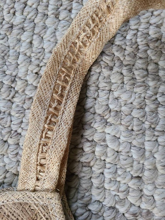 Straw bag, vintage straw handbag, floral, beach b… - image 7